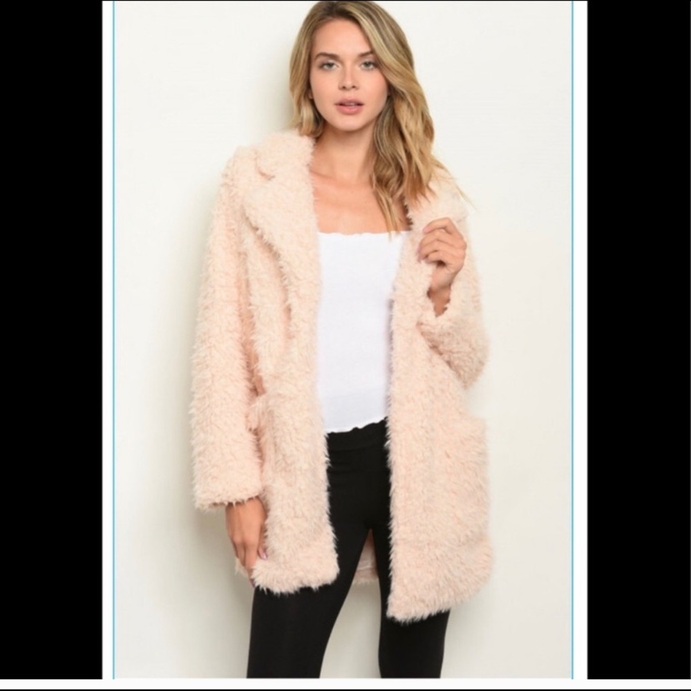 Blush Sherpa Lined Coat - NEW - Picture 2 of 4